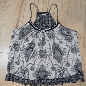 Studio Paisley Halter Top Ruffle Hem Y2K M